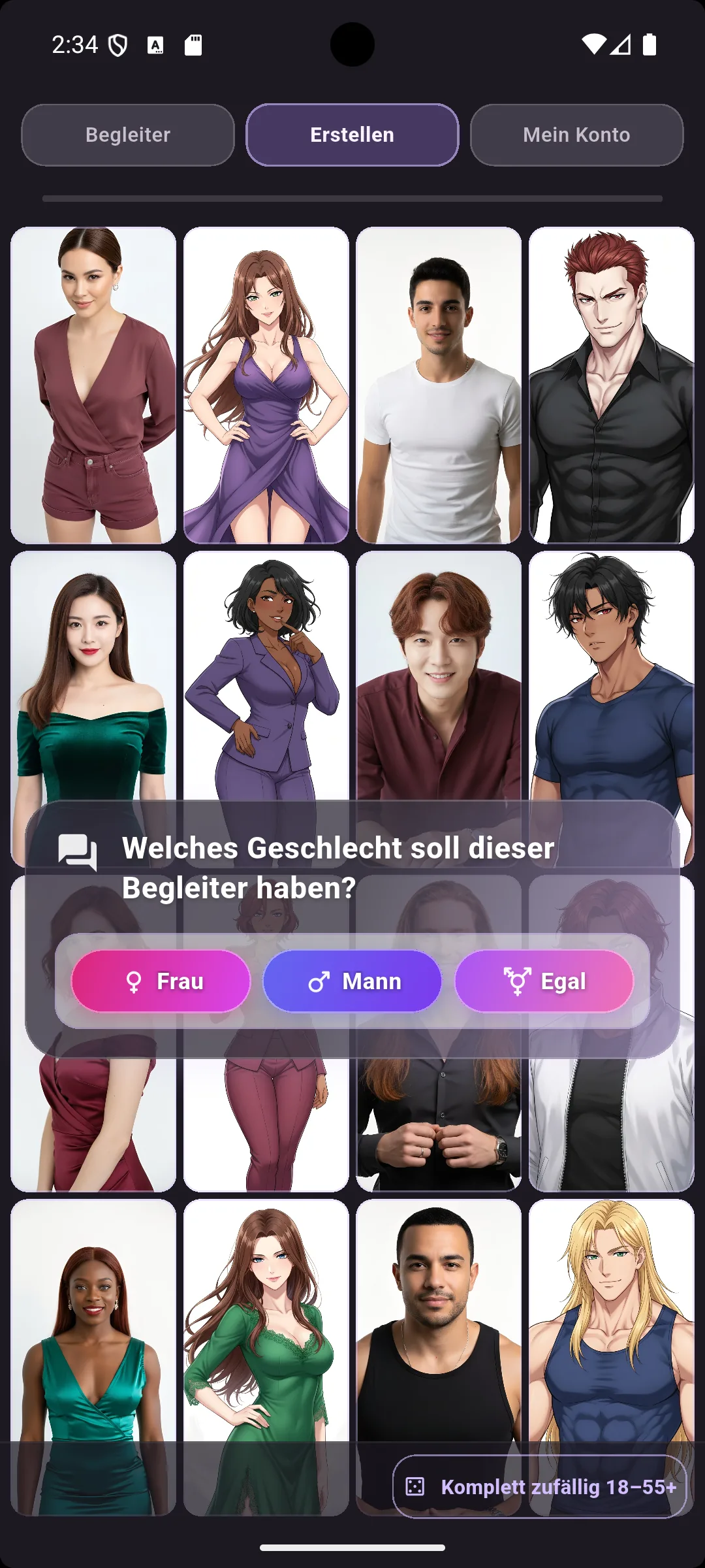 Climaxoid Charakter-Ersteller, 1000+ KI-Profile, Anime und realistisch